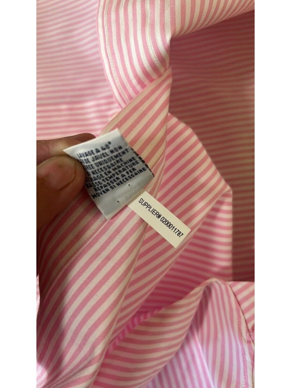 Ralph Lauren pink&white stripe button down shirt men’s sz 16.5/42 100% cotton pr - Picture 11 of 12